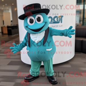 Teal Squash-mascottekostuum...
