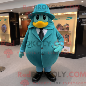 Teal Squash-mascottekostuum...