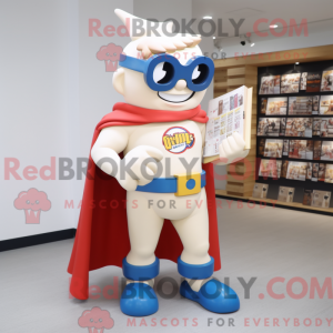Cream Superhero mascot...