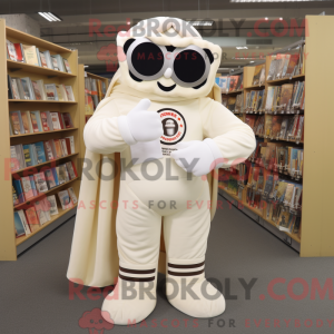 Cream Superhero mascot...