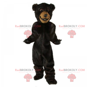 Mascotte d'ours noir et souriant - Redbrokoly.com