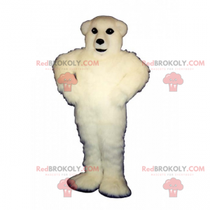 Mascote urso polar com cabelo branco - Redbrokoly.com