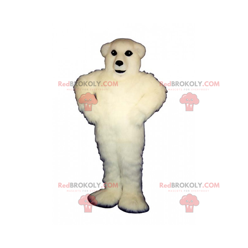 Eisbärenmaskottchen mit weißen Haaren - Redbrokoly.com