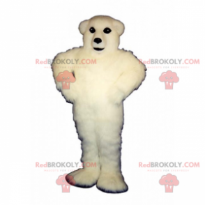 Mascote urso polar com cabelo branco - Redbrokoly.com