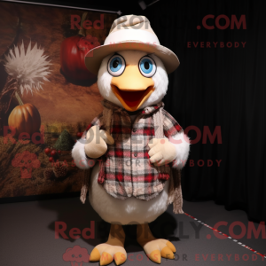 Beige Turkey mascot costume...