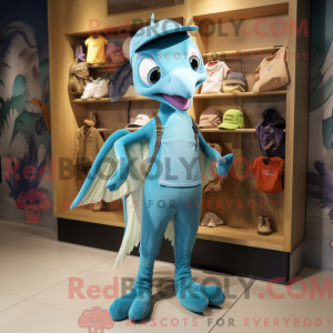Cyan Pterodactyl máscara...
