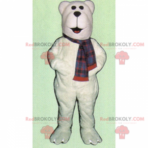 Mascota del oso polar blanco con bufanda - Redbrokoly.com