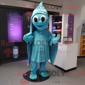 Teal Ghost Maskottchen...
