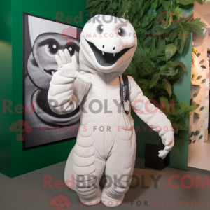 Hvid Titanoboa maskot...