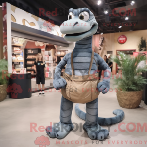 Grå Anaconda maskot drakt...