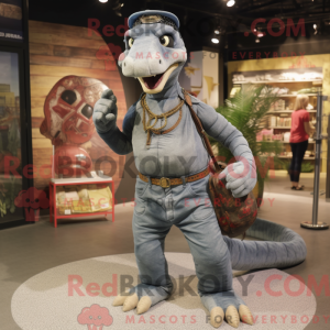 Grå Anaconda maskot kostume...