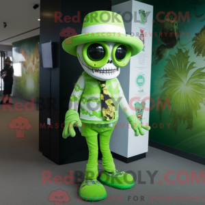 Lime Green Skull mascot...
