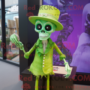 Lime Green Skull maskot...