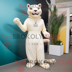 Costume mascotte Puma crème...