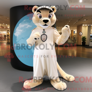 Costume mascotte Puma crème...