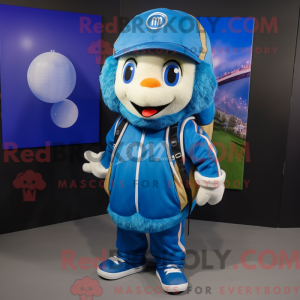 Blå baseball bold maskot...
