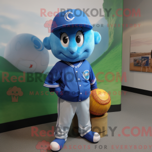Blå baseball bold maskot...