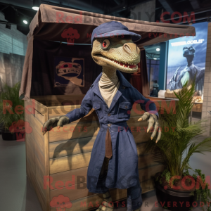 Navy Velociraptor maskot...