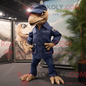 Navy Velociraptor maskot...