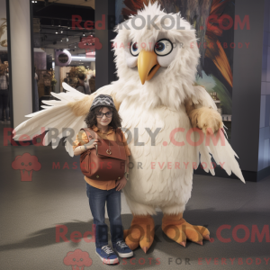 Cream Harpy maskot kostym...