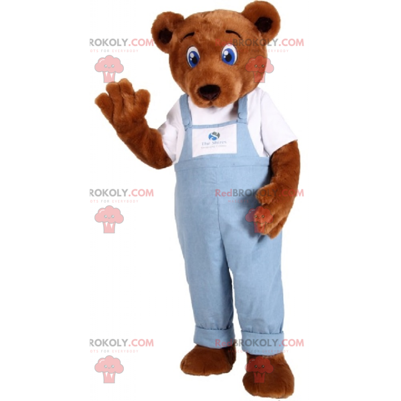 Entzückendes Teddybärmaskottchen mit blauen Augen - Entzückendes Teddybärmaskottchen mit blauen Augen -