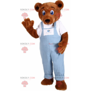 Bedårande nallebjörnmaskot med blå ögon - Redbrokoly.com