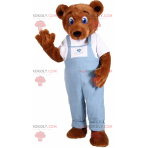 Bedårende bamse maskot med blå øyne - Redbrokoly.com