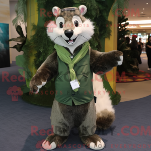 Oliven Skunk maskot kostume...