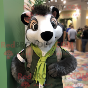 Oliven Skunk maskot kostume...