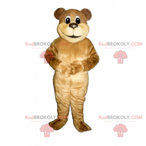 Mascotte d'ourson au poil beige - Redbrokoly.com
