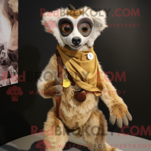 Tan Lemur mascottekostuum...