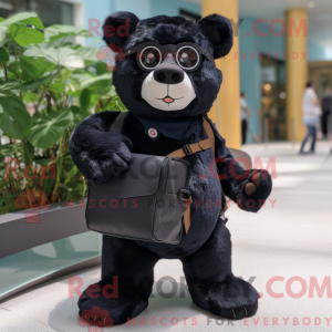 Máscara preta de urso de...