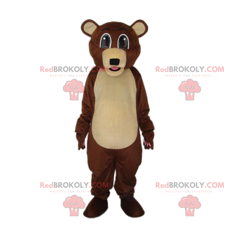 Bear maskot med store øjne - Redbrokoly.com