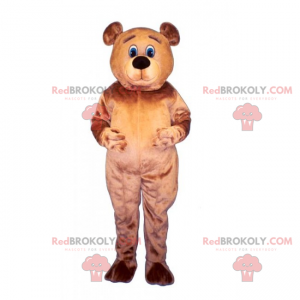 Bear mascot with blue eyes and brown hair - Redbrokoly.com