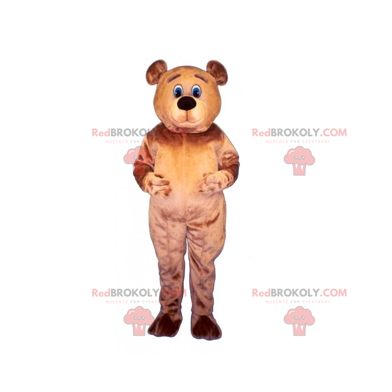 Bear mascot with blue eyes and brown hair - Redbrokoly.com