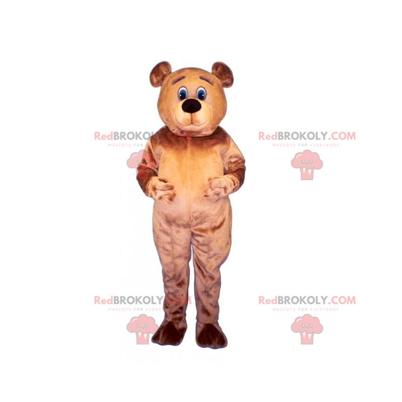 Mascote do urso com olhos azuis e cabelo castanho - Mascote do urso com olhos azuis e cabelo castanho -