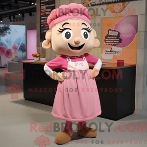 Tan Pink maskot kostume...