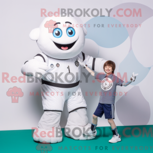 Hvid fodbold maskot kostume...