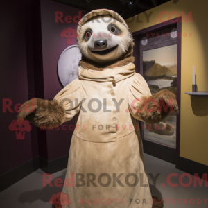 Tan Sloth maskotdraktfigur...