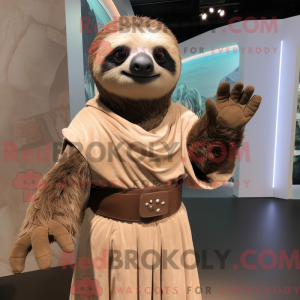 Tan Sloth maskotdraktfigur...