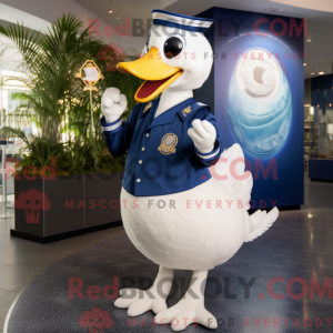 Navy Swan maskotdraktfigur...