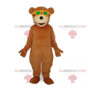 Bamse maskot med solbriller - Redbrokoly.com