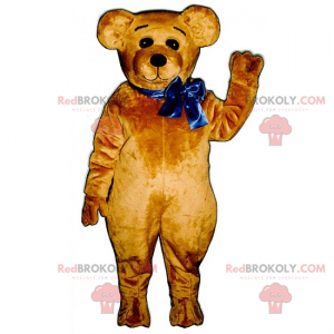 Bear mascot with blue bow - Redbrokoly.com