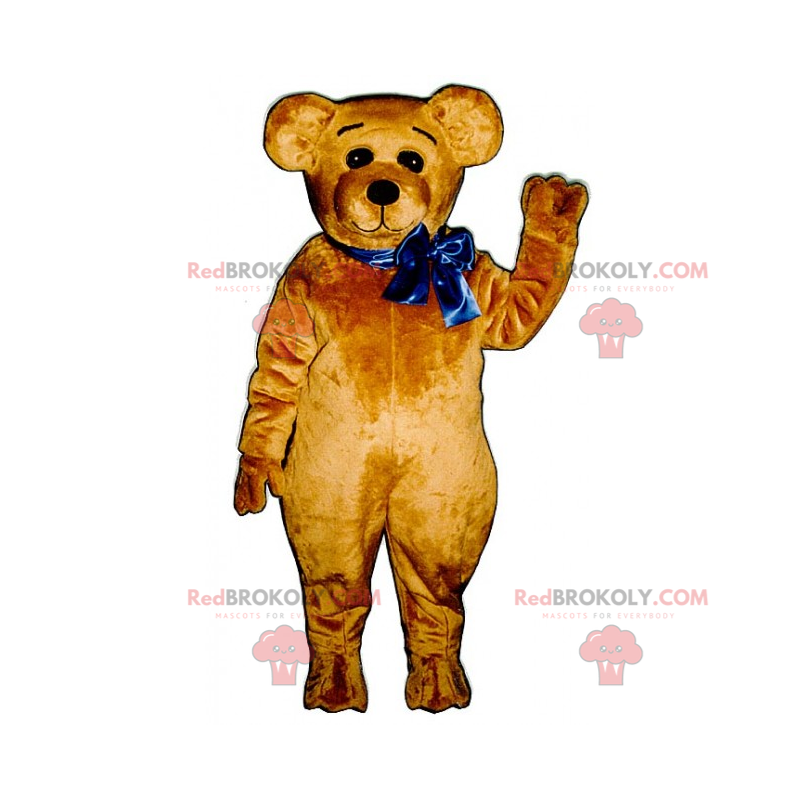 Mascotte d'ourson avec nœud bleu - Redbrokoly.com Mascotte d'ourson avec nœud bleu - Redbrokoly.com