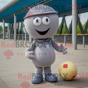 Gray Handball Ball mascot...