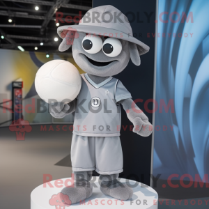 Gray Handball Ball mascot...
