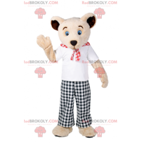 Teddybär Maskottchen mit karierten Hosen - Redbrokoly.com