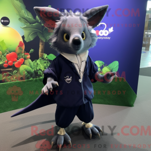 Navy Fruit Bat mascot...