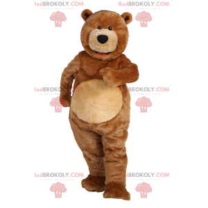 Urso mascote com pequenos olhos pretos - Redbrokoly.com