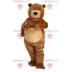 Urso mascote com pequenos olhos pretos - Redbrokoly.com